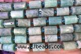 TUBE83 15 inches 10*14mm faceted tube amazonite gemstone beads