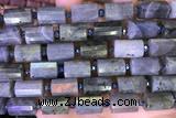 TUBE91 15 inches 10*14mm faceted tube labradorite gemstone beads