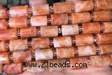 TUBE92 15 inches 10*14mm faceted tube orange calcite gemstone beads