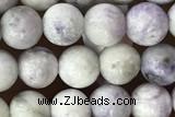TURQ01 15 inches 4mm round purple howlite turquoise beads