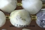 TWIS02 15 inches 9*10mm faceted twisted white opal beads