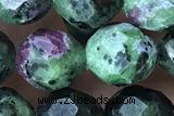 ZOIS01 15 inches 8mm faceted round ruby zoisite gemstone beads