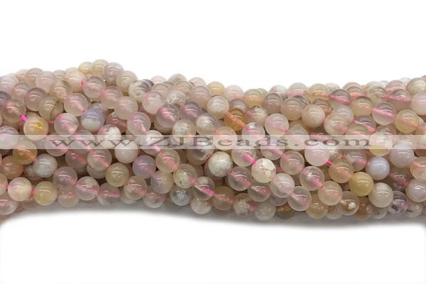 AGAT216 15 inches 8mm round sakura agate gemstone beads
