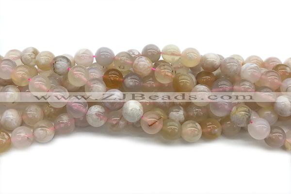 AGAT217 15 inches 10mm round sakura agate gemstone beads