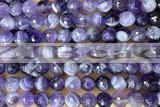 AMET17 15 inches 8mm faceted round natural amethyst beads
