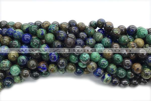 AZUR04 15 inches 10mm round azurite gemstone beads