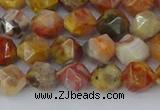 CAA1014 15.5 inches 6mm faceted nuggets red crazy lace agate beads