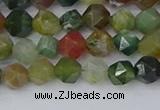 CAA1026 15.5 inches 6mm faceted nuggets Indian agate beads