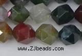 CAA1028 15.5 inches 10mm faceted nuggets Indian agate beads