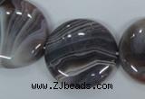 CAA107 15.5 inches 30mm coin botswana agate gemstone beads