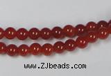 CAA110 15.5 inches 5mm round red agate gemstone beads wholesale