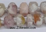 CAA1115 15.5 inches 10*14mm - 12*16mm faceted nuggets sakura agate beads