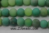 CAA1150 15.5 inches 4mm round matte grass agate beads wholesale