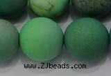 CAA1155 15.5 inches 14mm round matte grass agate beads wholesale