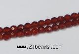 CAA117 15.5 inches 4mm faceted round red agate gemstone beads