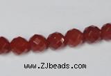 CAA118 15.5 inches 8mm faceted round red agate gemstone beads