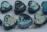 CAA1189 15.5 inches 16mm - 18mm heart dragon veins agate beads
