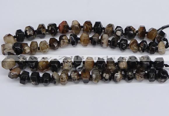 CAA1196 15.5 inches 10*14mm - 12*16mm faceted nuggets sakura agate beads