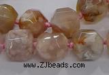 CAA1208 15.5 inches 10*14mm - 12*16mm faceted nuggets sakura agate beads