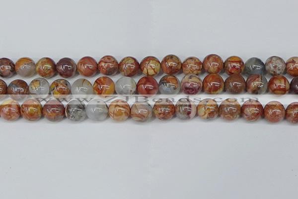 CAA1224 15.5 inches 12mm round gold mountain agate beads