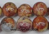 CAA1225 15.5 inches 14mm round gold mountain agate beads