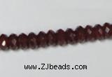 CAA123 15.5 inches 5*8mm faceted rondelle red agate gemstone beads