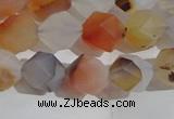 CAA1231 15.5 inches 8mm faceted nuggets matte dendritic agate beads