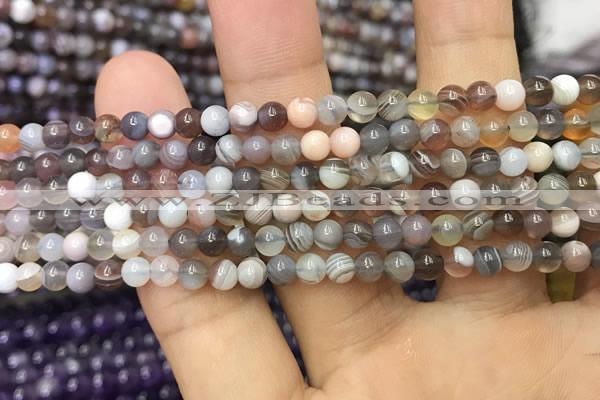 CAA1250 15.5 inches 4mm round Botswana agate beads wholesale