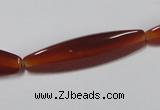 CAA128 15.5 inches 10*40mm rice red agate gemstone beads