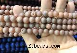 CAA1293 15.5 inches 8mm round matte plated druzy agate beads