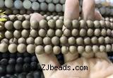 CAA1295 15.5 inches 8mm round matte plated druzy agate beads