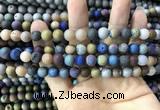 CAA1301 15.5 inches 8mm round matte plated druzy agate beads