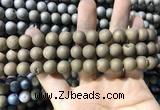 CAA1315 15.5 inches 10mm round matte plated druzy agate beads