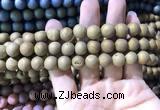 CAA1316 15.5 inches 10mm round matte plated druzy agate beads