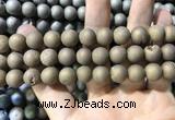 CAA1355 15.5 inches 14mm round matte plated druzy agate beads