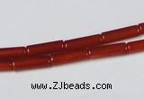 CAA136 15.5 inches 4*13mm column red agate gemstone beads