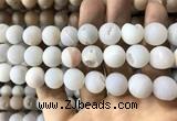 CAA1371 15.5 inches 16mm round matte plated druzy agate beads