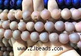 CAA1373 15.5 inches 16mm round matte plated druzy agate beads