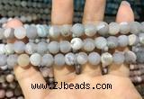 CAA1402 15.5 inches 8mm round matte druzy agate beads