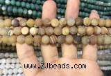 CAA1405 15.5 inches 8mm round matte druzy agate beads