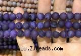 CAA1421 15.5 inches 10mm round matte druzy agate beads