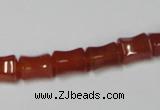 CAA143 15.5 inches 8*10mm bamboo shape red agate gemstone beads