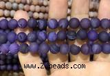 CAA1436 15.5 inches 12mm round matte druzy agate beads