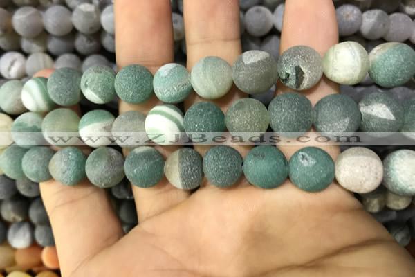 CAA1439 15.5 inches 12mm round matte druzy agate beads