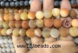 CAA1449 15.5 inches 14mm round matte druzy agate beads