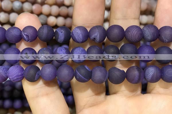 CAA1451 15.5 inches 14mm round matte druzy agate beads