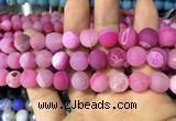 CAA1452 15.5 inches 14mm round matte druzy agate beads