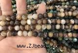 CAA1475 15.5 inches 6mm round matte banded agate beads wholesale