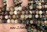 CAA1477 15.5 inches 10mm round matte banded agate beads wholesale