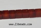 CAA150 15.5 inches 8*8mm cube red agate gemstone beads